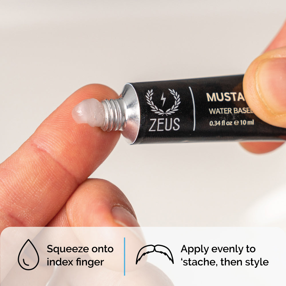 Zeus Mustache Styling Gel, Mega Hold - 3 Pack