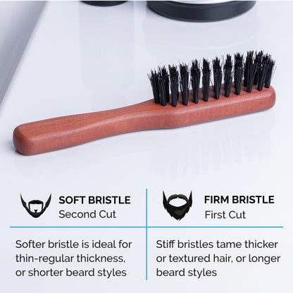 Handled Mustache & Beard Brush, 100% Boar Bristle