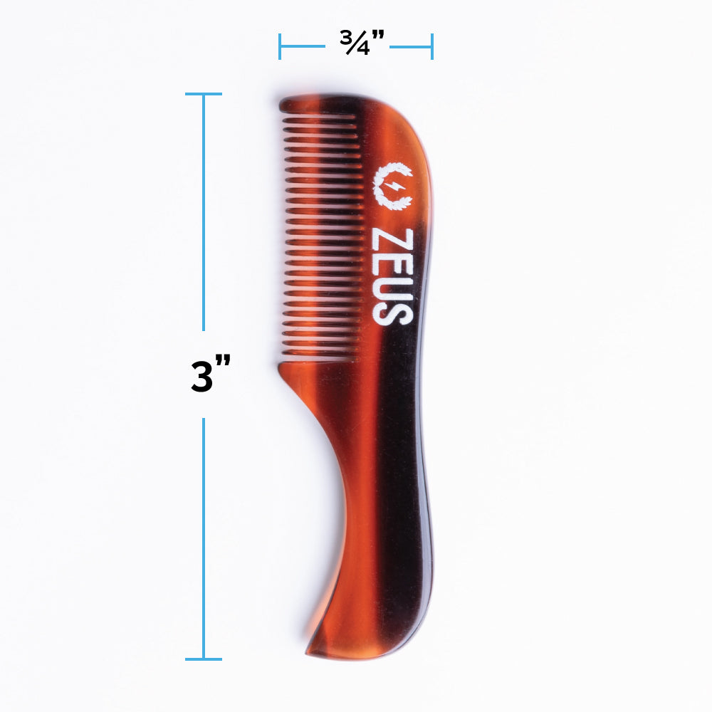 Zeus Handmade Saw-Cut Mustache Comb, 3 Pack