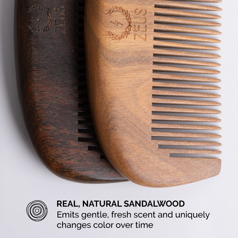 Neck sheath - Wooden beard comb - Men's grooming - Leather every day carry - Gift for him - Big bearded men's store neck sheath