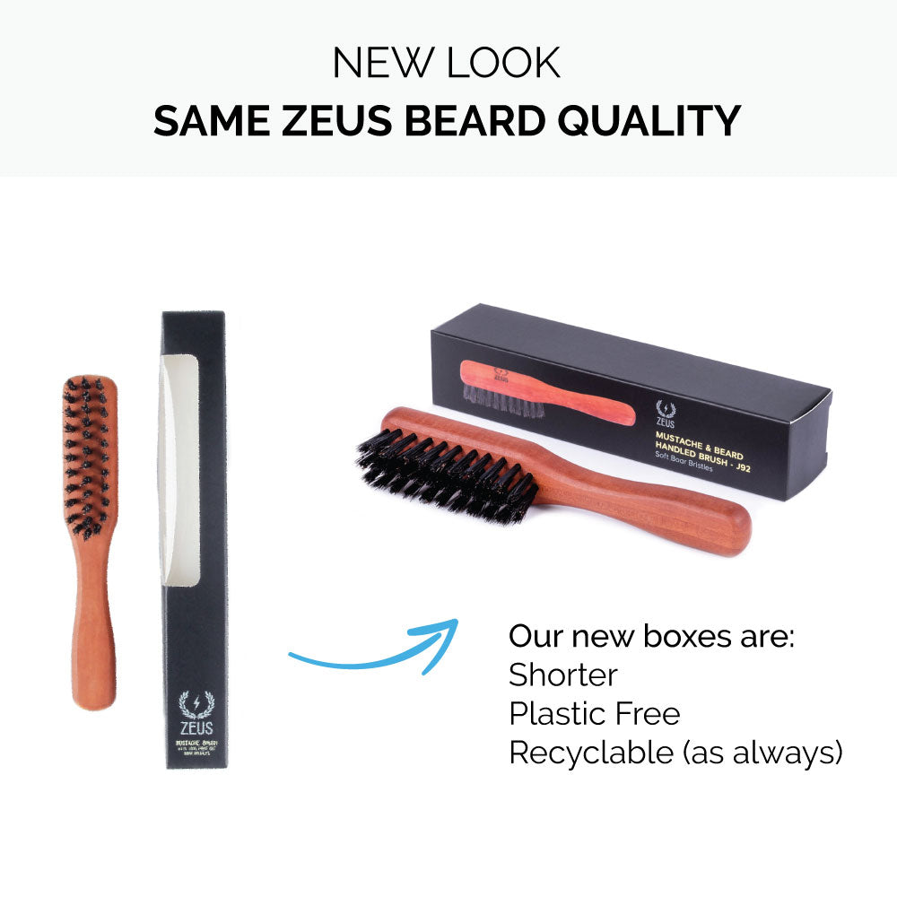 1 Men Boar Hair Bristle Beard Mustache Brush Soft Hard Palm Round Wood Handle !!